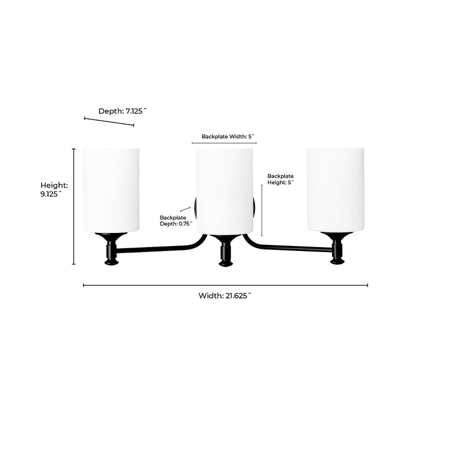 Millennium Lighting  Ailey 2/3 Light Vanity Fixture 3 Light - Matte Black