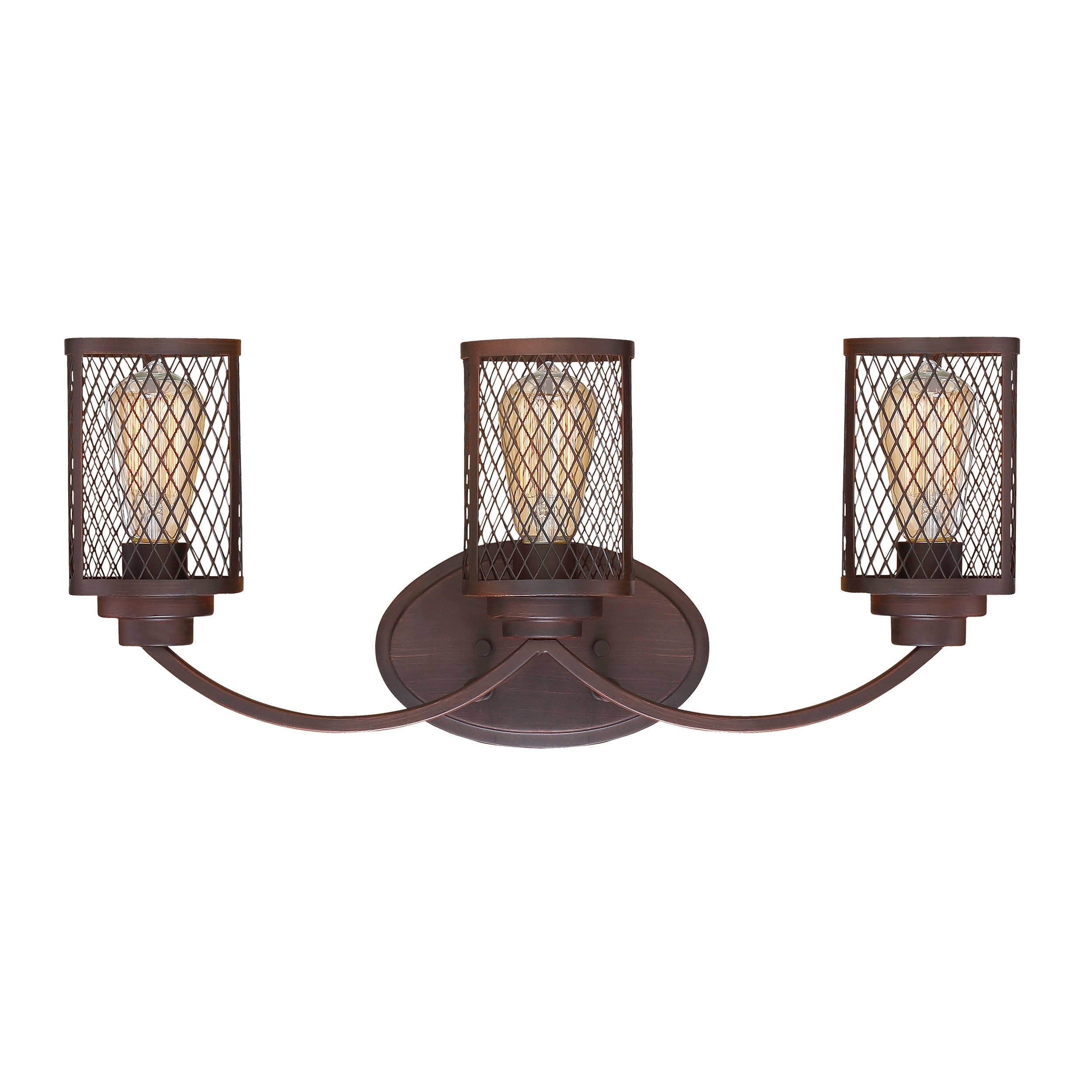 Millennium Lighting Akron 3 Light Bathroom Vanity Fixture with Metal ...