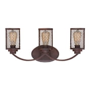 Millennium Lighting Akron 3 Light Bathroom Vanity Fixture with Metal Mesh Shades Rubbed Bronze Bronze Oil Rubbed