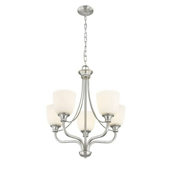 492005-BN Millennium Lighting Alberta - 5 Light Chandelier-27 Inches Tall and 24 Inches Wide-Brushed Nickel Finish -Traditional Installation