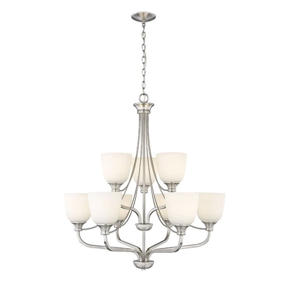 492009-BN Millennium Lighting Alberta - 9 Light Chandelier-35 Inches Tall and 32 Inches Wide-Brushed Nickel Finish -Traditional Installation