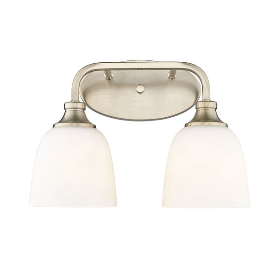 Open Box Millennium Lighting Alberta Vanity Light with Frosted Glass Shades 2 Light - Modern Gold