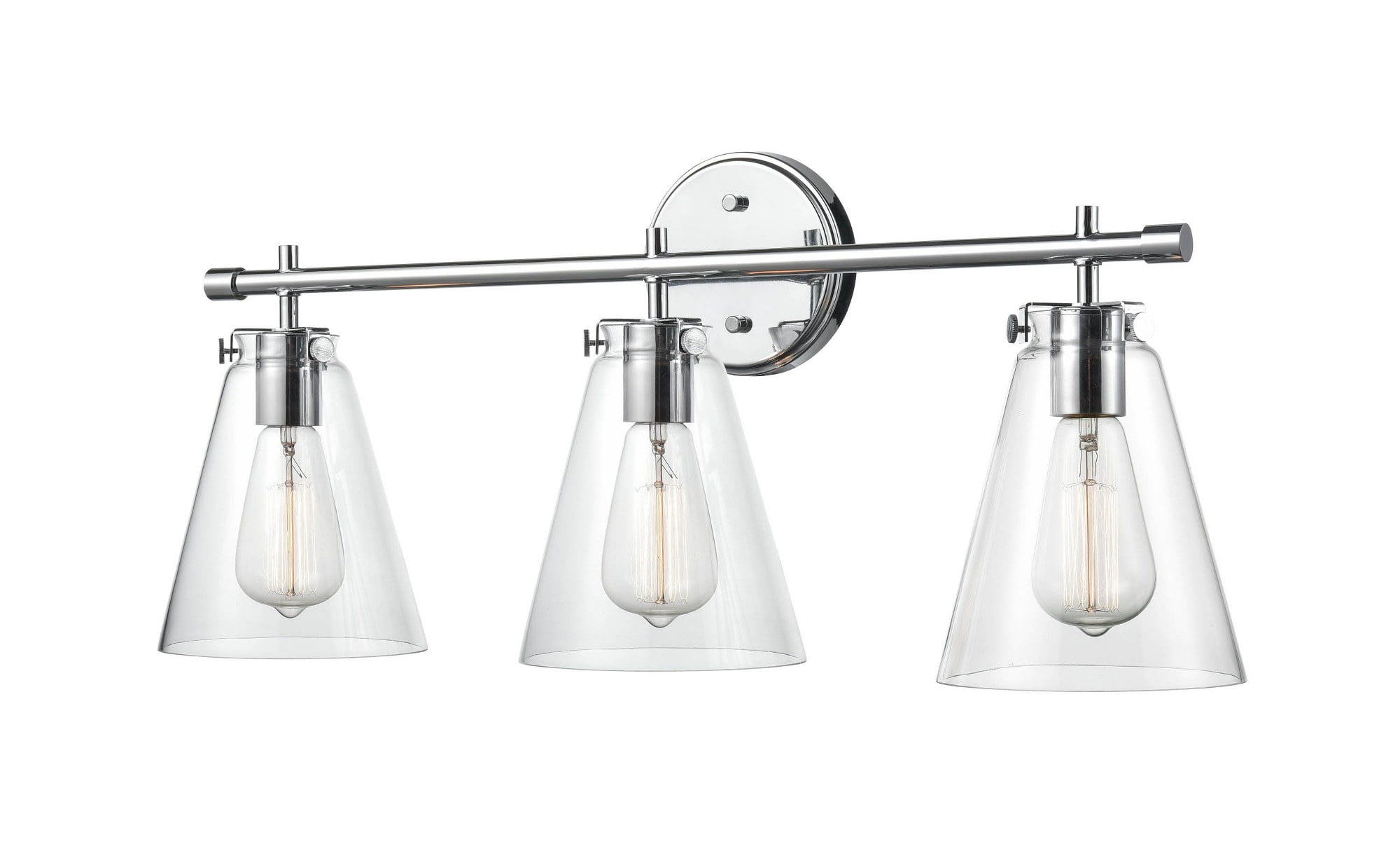 Millennium Lighting  Aliza 3 Light Vanity Fixture with Clear Glass Shades Chrome Chrome Polished