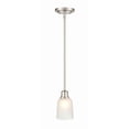 thumbnail image 1 of Millennium Lighting  Amberle 1 Light Brushed Nickel Pendant with Frosted White Glass Shade, 1 of 5
