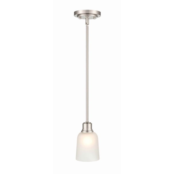 Millennium Lighting  Amberle 1 Light Brushed Nickel Pendant with Frosted White Glass Shade