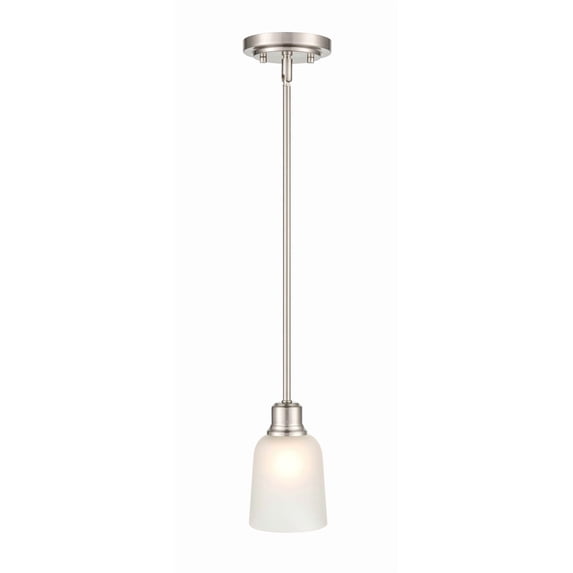 Millennium Lighting Amberle 1 Light Brushed Nickel Pendant with Frosted White Glass Shade