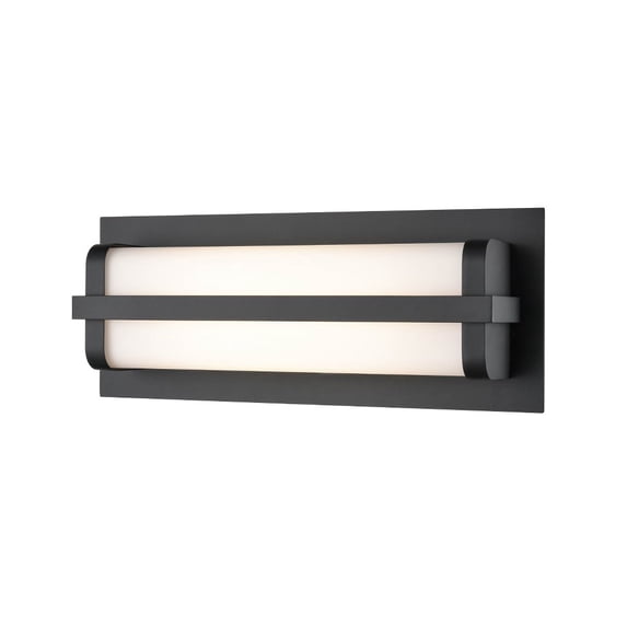 Millennium Lighting Amster 1 Light 16" LED Outdoor Wall Sconce in Powder Coat Black with Frosted Shade
