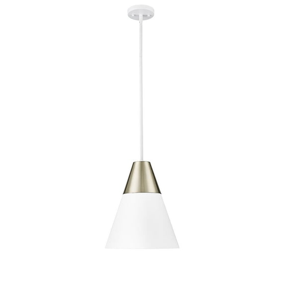 9241-MW/MG-Millennium Lighting-Annos - 1 Light Pendant-14.5 Inches Tall and 12 Inches Wide-Matte White/Modern Gold Finish