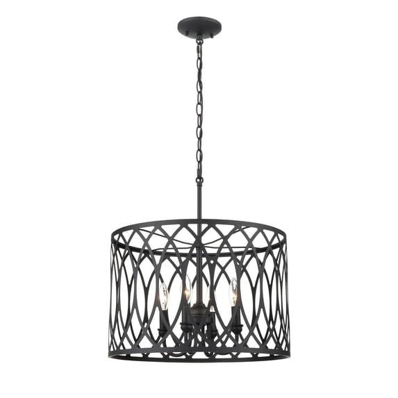 Millennium Lighting Arelyn 4 Light Pendant Fixture in Matte Black or Modern Gold Matte Black Matte