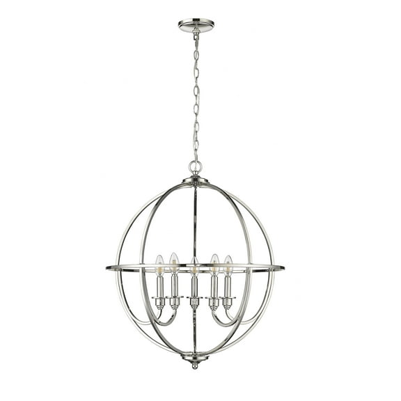 Millennium Lighting  Artemis 5/6 Chandelier Ceiling Light Polished Nickel - 5