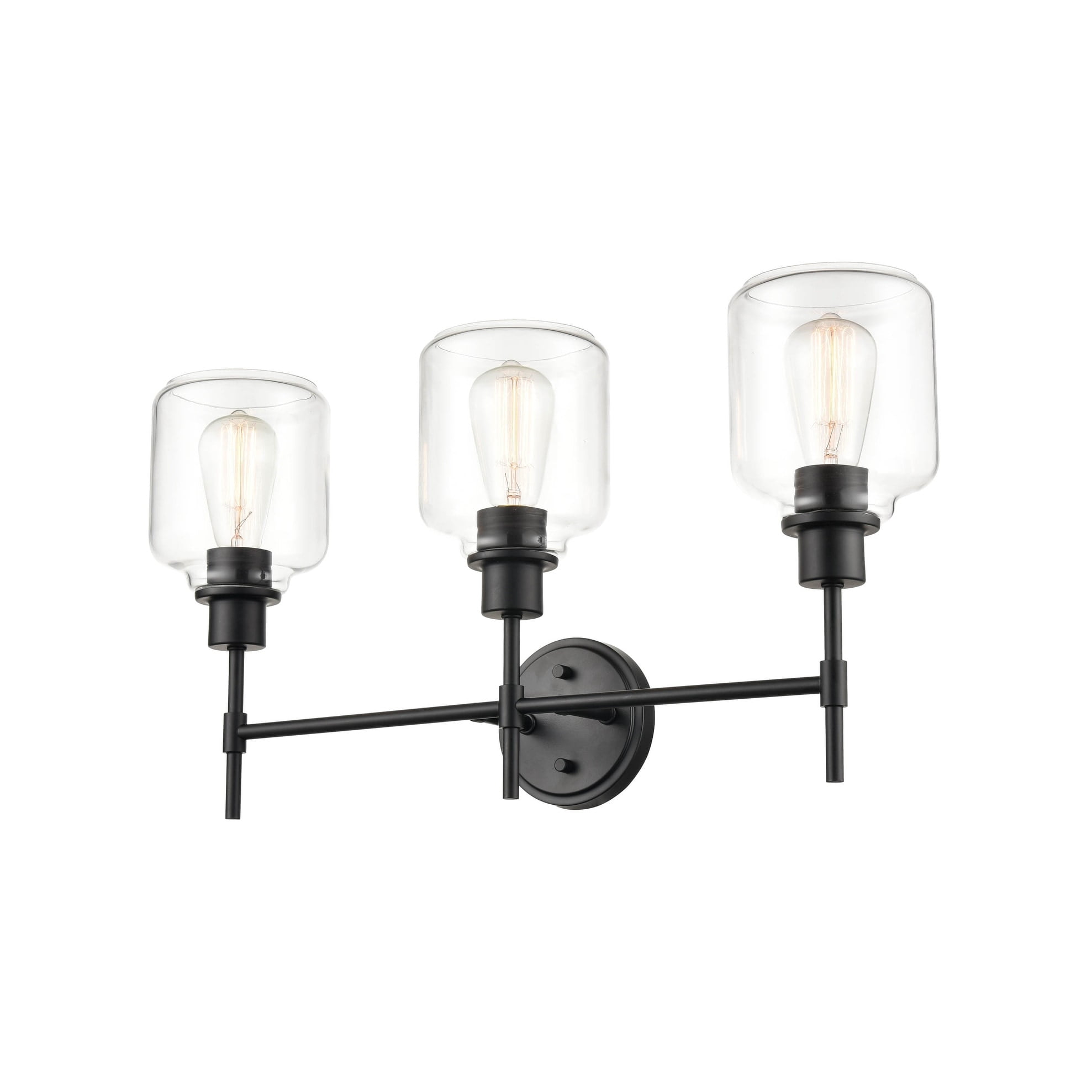 Millennium Lighting Asheville 3 Light Bathroom Vanity Fixture with Clear Glass Shades in