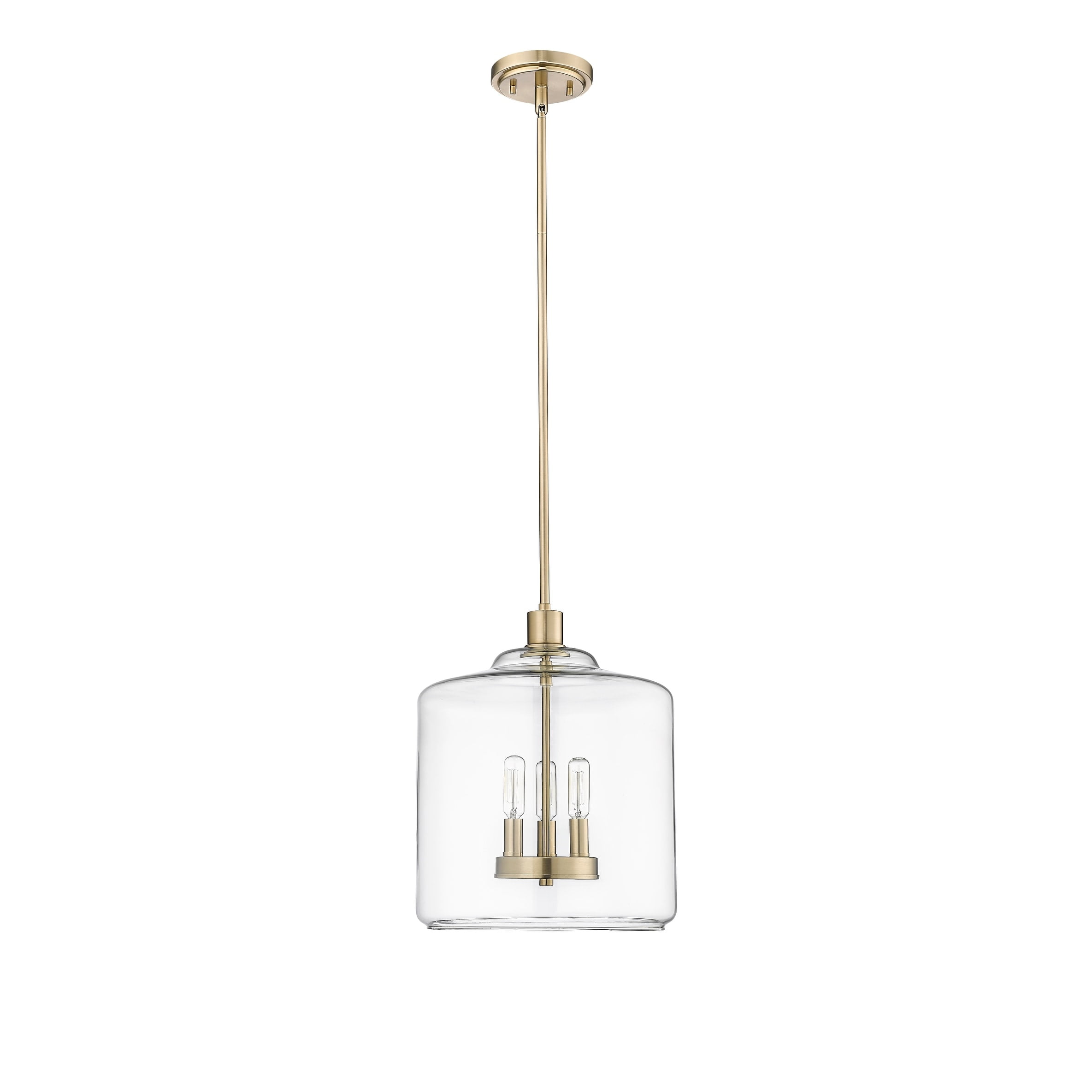 Millennium Lighting  Asheville 3 Light Pendant Fixture with Clear Glass Shades Modern Gold