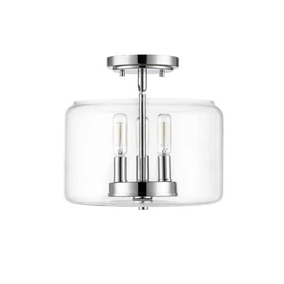 Millennium Lighting Asheville 3 Light Semi-Flush Ceiling Mount Fixture Chrome