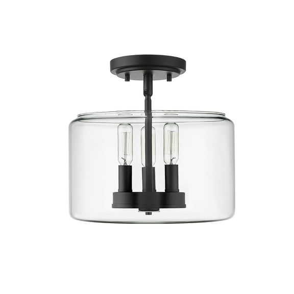 Millennium Lighting Asheville 3 Light Semi-Flush Ceiling Mount Fixture Matte Black