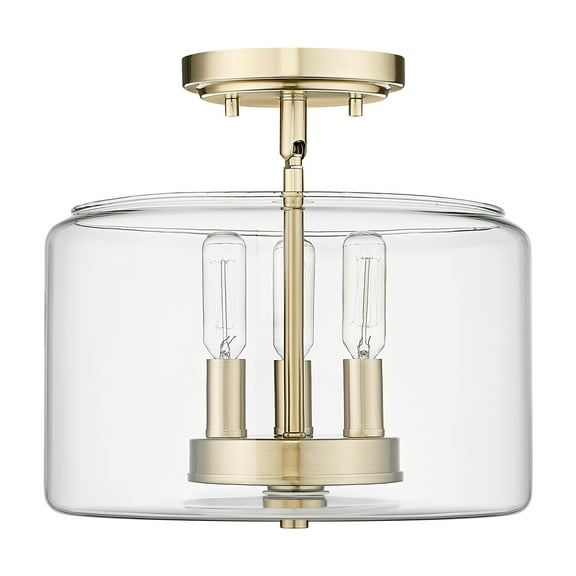 Millennium Lighting  Asheville 3 Light Semi-Flush Ceiling Mount Fixture Modern Gold
