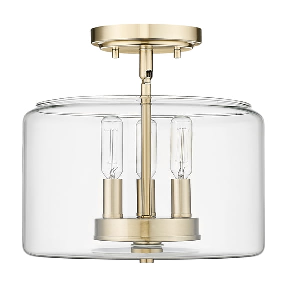 Millennium Lighting Asheville 3 Light Semi-Flush Ceiling Mount Fixture Modern Gold
