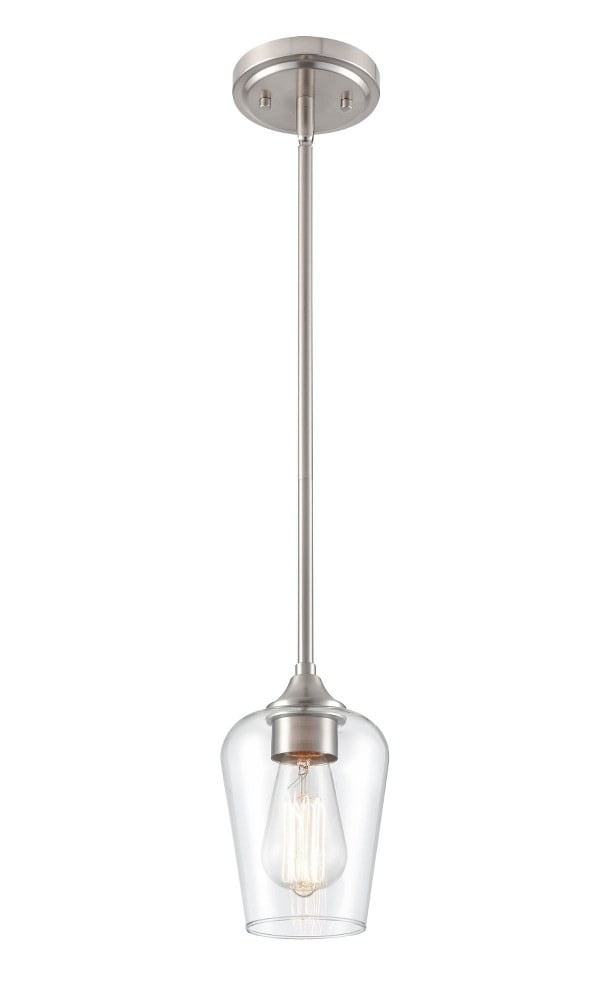 Ashford Brushed Nickel Mini Globe Pendant Light - 38" Height