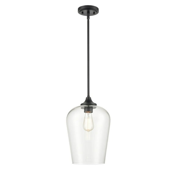 Millennium Lighting  Ashford 1 Light Mini-Pendant in Multiple Finishes with a Clear Glass Shade Matte Black Matte N/A