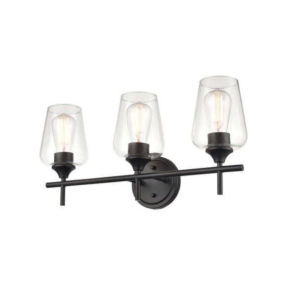 Millennium Lighting Ashford Metal Bathroom 3 Light Vanity Fixture in Multiple Finishes Matte Black Black Matte