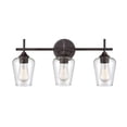 thumbnail image 1 of Ashford 3 - Light Rubbed Bronze Dark Brown Wall Sconce, 1 of 8