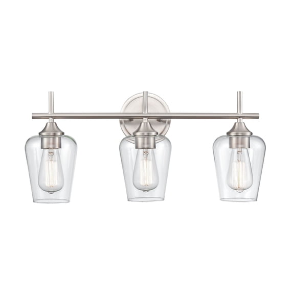 Ashford 3 - Light Brushed Nickel/Silver Wall Sconce