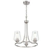 9723-BN-Millennium Lighting-Ashford - 3 Light Chandelier-19 Inch Tall and 18 Inch Wide-Brushed Nickel Finish    -Traditional Installation