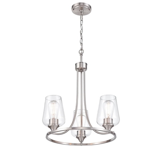 9723-BN Millennium Lighting Ashford - 3 Light Chandelier-19 Inch Tall and 18 Inch Wide-Brushed Nickel Finish -Traditional Installation
