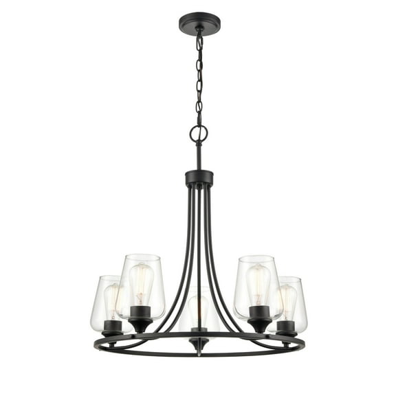 9725-MB Millennium Lighting Ashford - 5 Light Chandelier-25 Inch Tall and 25 Inch Wide-Matte Black Finish    -Traditional Installation