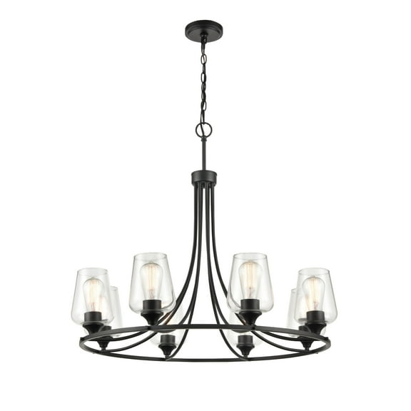 9728-MB-Millennium Lighting-Ashford - 8 Light Chandelier-28 Inch Tall and 32 Inch Wide-Matte Black Finish    -Traditional Installation