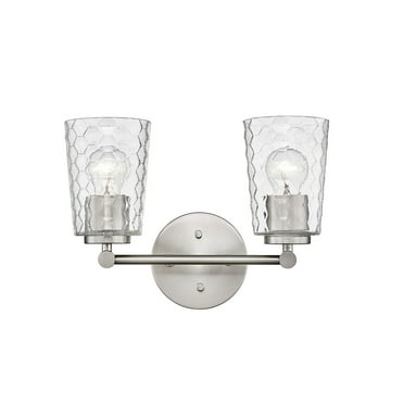 Millennium Lighting  Ashli 2/4 Light Vanity Light with Clear Honeycomb Glass Shades 2 Light - Brushed Nickel
