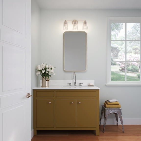 Millennium Lighting Ashli 2/4 Light Vanity Light with Clear Honeycomb Glass Shades 3 Light - Brushed Nickel
