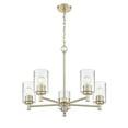 thumbnail image 1 of Millennium Lighting  Ashli 3 Light Chandelier with Clear Honeycomb Glass Shades 5 Light - Modern Gold, 1 of 5