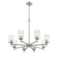thumbnail image 1 of Millennium Lighting  Ashli 3 Light Chandelier with Clear Honeycomb Glass Shades 8 Light - Brushed Nickel, 1 of 5