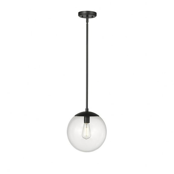 Millennium Lighting  Avell 1 Light Pendant with Clear Glass Shades Matte Black