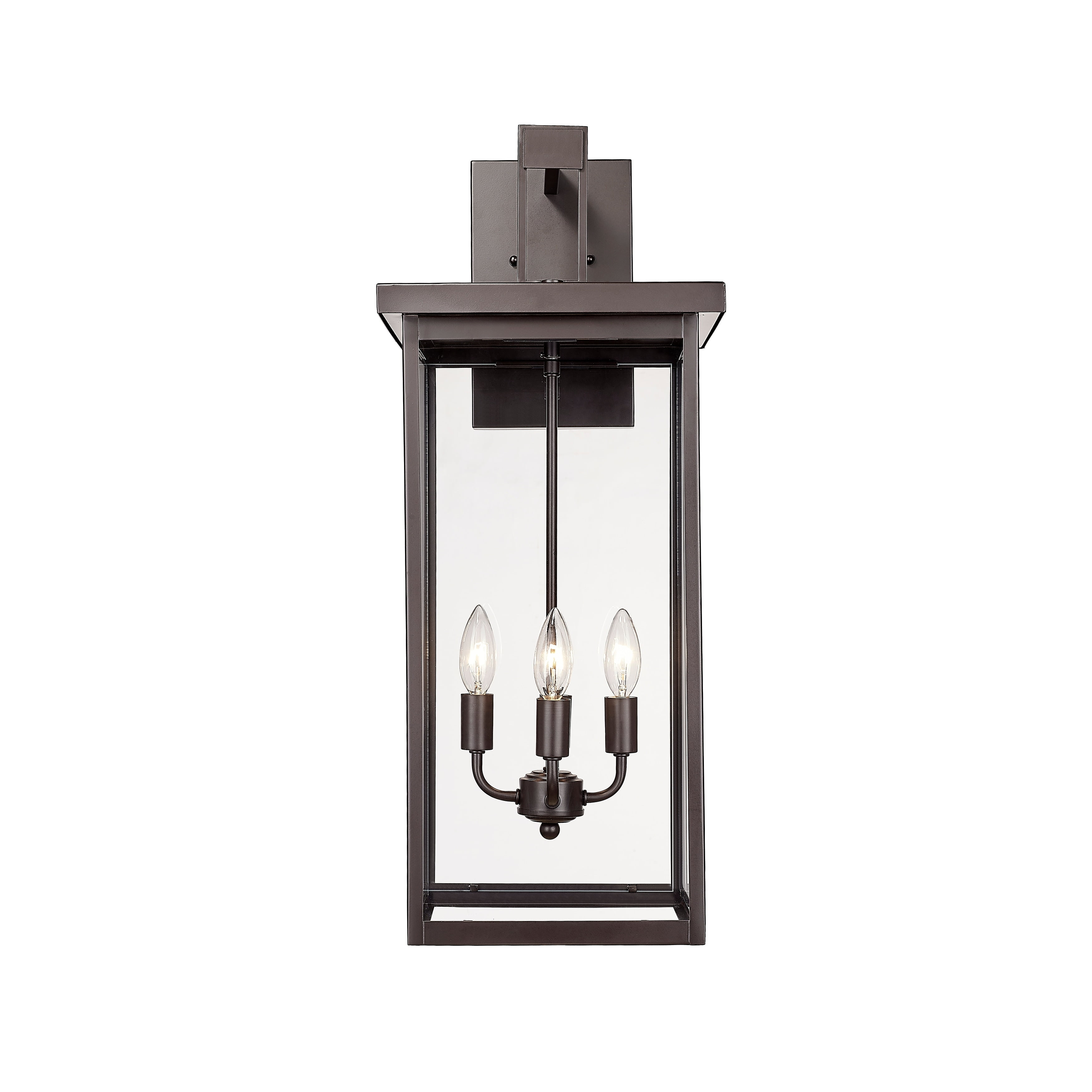 Bronze 27" Dimmable Outdoor Wall Sconce with Clear Glass