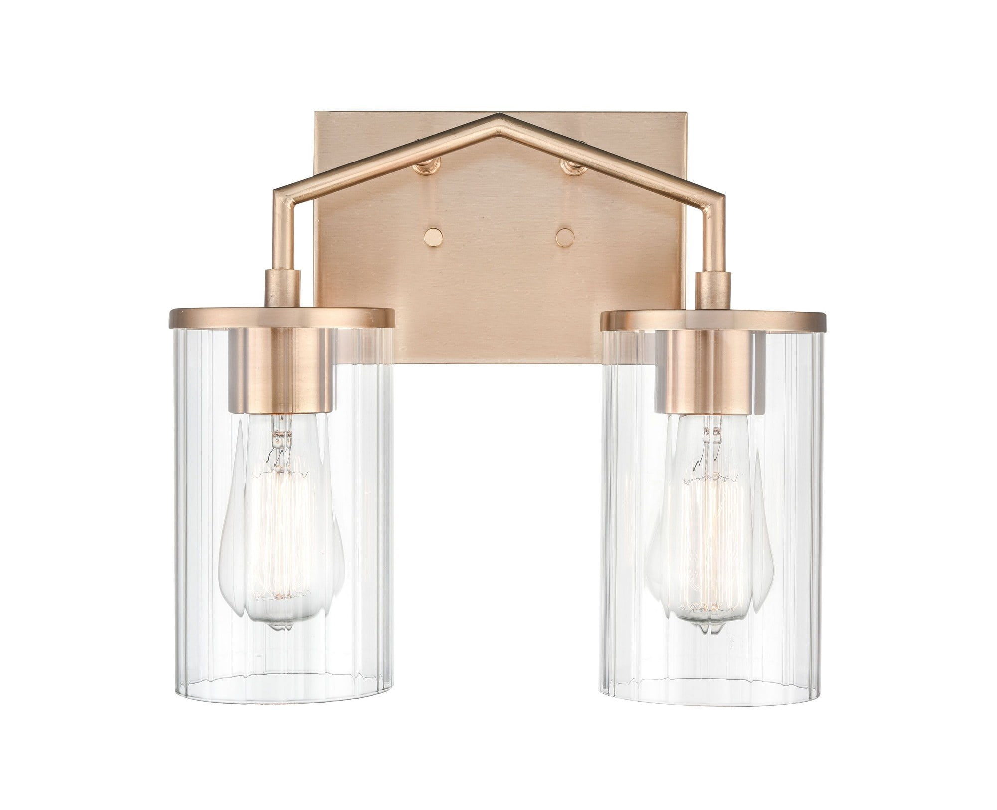 Millennium Lighting  Beverlly Bathroom Vanity Light Fixture with Clear Beveled Glass Shades 2 Light - Modern Gold