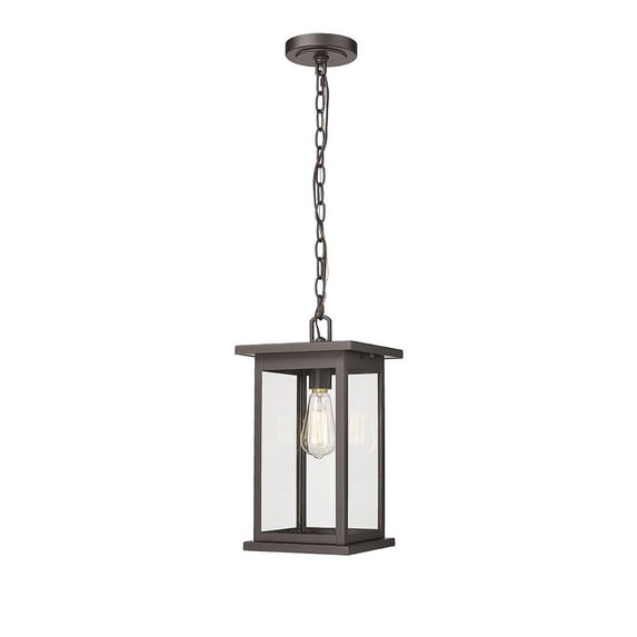 Millennium Lighting Bowton 1 Light Outdoor Pendant with Clear Glass Shades Powder Coat Bronze