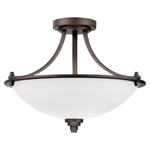 7263-RBZ-Millennium Lighting-Bristo - 3 Light Semi-Flush Mount-13.5 Inch Tall and 17.5 Inch Wide-Satin Nickel Finish