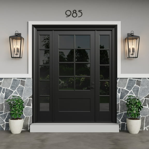 Millennium Lighting  Brooks 2 Light Outdoor Wall Sconce in Powder Coat Black 13  Inch - Brushed Nickel