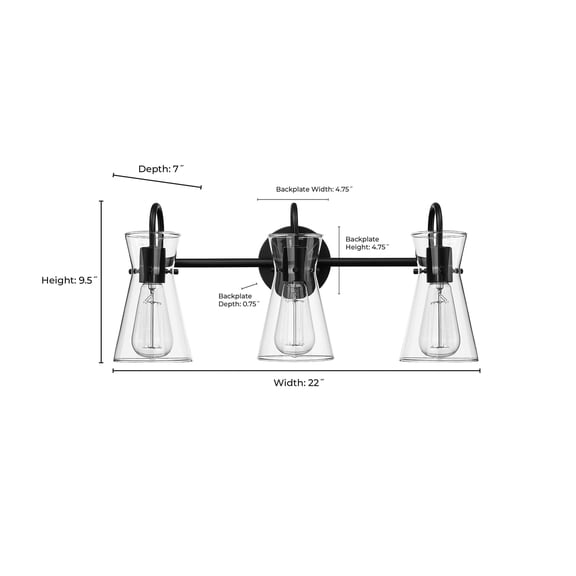 Millennium Lighting Camellia 2/3/4 Light Vanity Fixture 3 Light - Matte Black