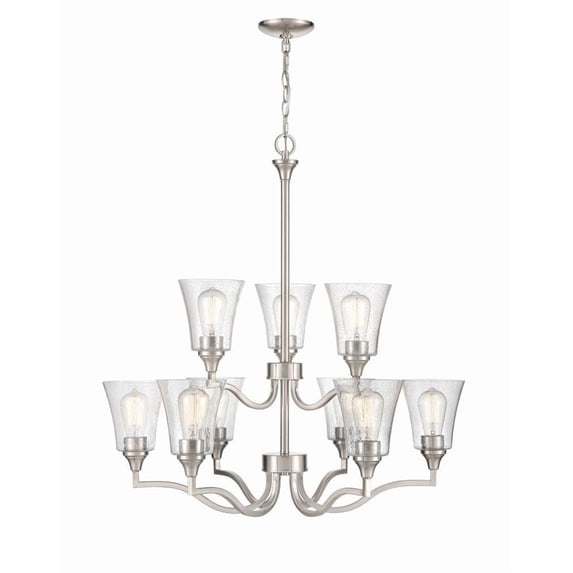 2119-BN Millennium Lighting Caily - 9 Light Chandelier-32.5 Inches Tall and 31.5 Inches Wide-Brushed Nickel Finish -Traditional Installation