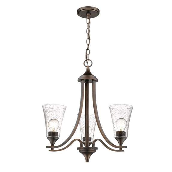 1463-RBZ Millennium Lighting Natalie - 3 Light Chandelier-22 Inches Tall and 23 Inches Wide-Rubbed Bronze Finish -Traditional Installation