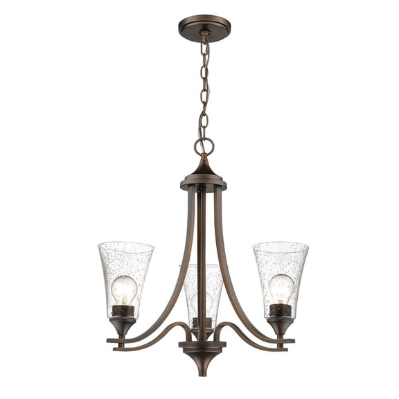 1463-RBZ Millennium Lighting Natalie - 3 Light Chandelier-22 Inches Tall and 23 Inches Wide-Rubbed Bronze Finish -Traditional Installation
