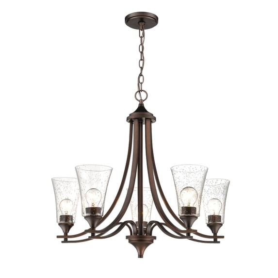 1465-RBZ Millennium Lighting Natalie - 5 Light Chandelier-25.5 Inch Tall and 27.75 Inch Wide-Rubbed Bronze Finish -Traditional Installation