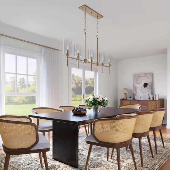 Millennium Lighting Chastine 5 Light Chandelier with Clear Rippled Glass Shades Modern Gold Matte Gold