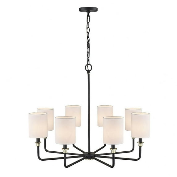 Millennium Lighting Chelsea Chandelier Ceiling Fixture in Matte Black Modern Gold 8 Light