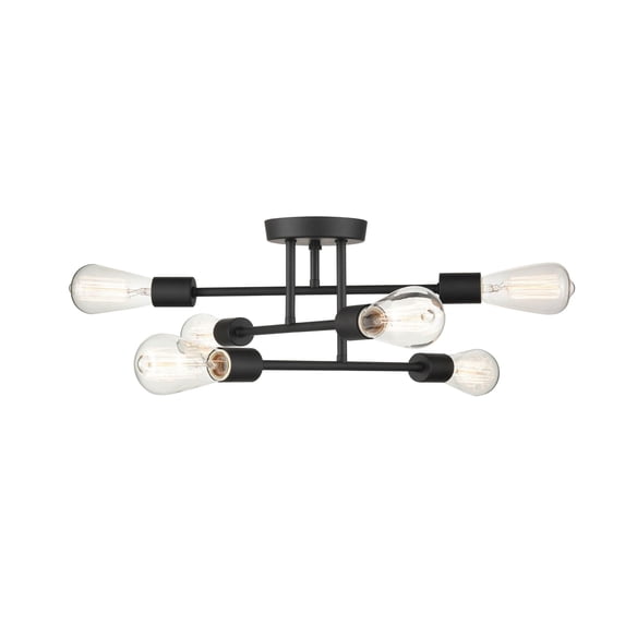 4256-MB Millennium Lighting Decco - 6 Light Semi-Flush Mount-7.63 Inch Tall and 16.5 Inch Wide