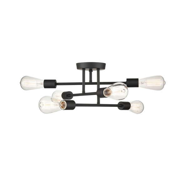 4256-MB Millennium Lighting Decco - 6 Light Semi-Flush Mount-7.63 Inch Tall and 16.5 Inch Wide