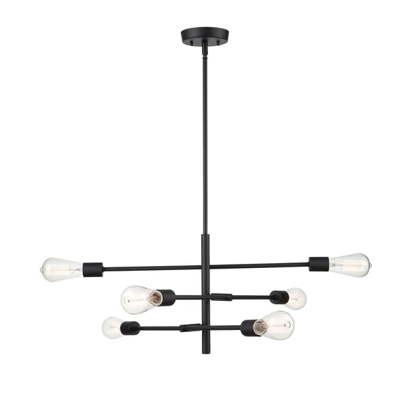 Millennium Lighting Decco 6 Light Pendant Fixture in Matte Black or Modern Gold