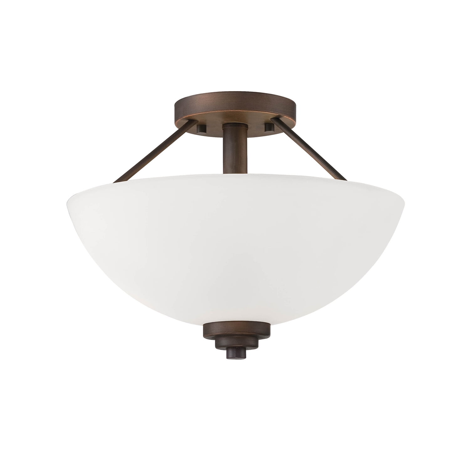 Durham 14" Rubbed Bronze Glass Bowl Flush Mount Light